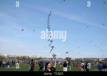 Drachenfliegen Festival auf der National Mall in Washington DC Stockfoto