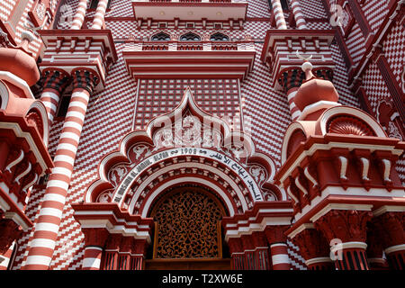 Jami Ul-Alfar Moschee in Colombos ältesten Bezirk, Pettah, Hauptstadt Colombo, Sri Lanka Stockfoto