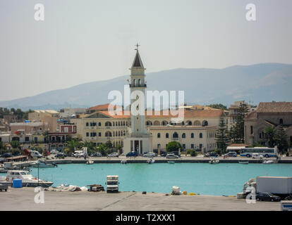 Zakynthos, Griechenland - 11 August 2010: St. Dionysios Kirche Diese Kirche, die größte in der Stadt, befindet sich auf der Insel gewidmet, und es ist Stockfoto