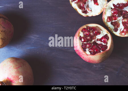 Obst Granatäpfel für Werbung und gastronomische Fotografie Stockfoto