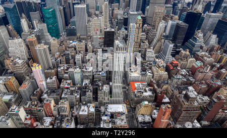 Panoramablick auf dens Hochhäusern New Yorker Downtown Stockfoto