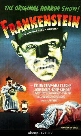 COLIN CLIVE, Boris Karloff FILMPLAKAT, Frankenstein, 1931 Stockfoto