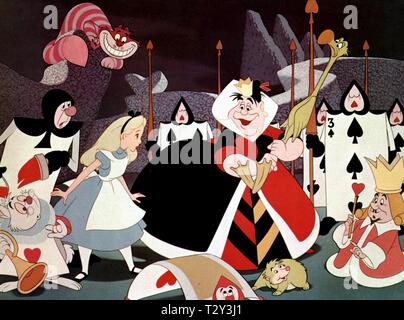 WHITE RABBIT, ALICE, die Königin der Herzen, Alice im Wunderland, 1951 Stockfoto