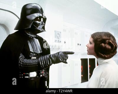 DAVID PROWSE, Carrie Fisher, Star Wars: Episode IV - Eine neue Hoffnung, 1977 Stockfoto