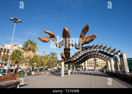 Paseo Colon in Barcelona Stockfoto