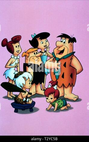 Die FLINTSTONES, Wilma, Barney RUBBLE, Betty, Fred Feuerstein, BAMBAM, 1960 Stockfoto