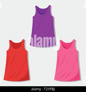 T-Stück Damen Tank Top vector Abbildung Stock Vektor