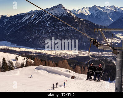 Panorama, hillstation Alpjoch, Skigebiet Hochimst, Imst, Tirol, Österreich, Europa Stockfoto