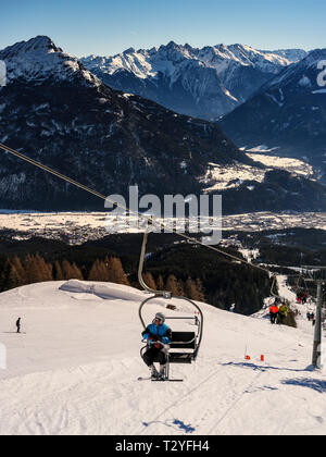 Panorama, hillstation Alpjoch, Skigebiet Hochimst, Imst, Tirol, Österreich, Europa Stockfoto