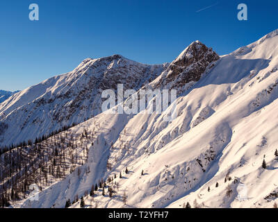 Berge bei hillstation Alpjoch, Skigebiet Hochimst, Imst, Tirol, Österreich, Europa Stockfoto