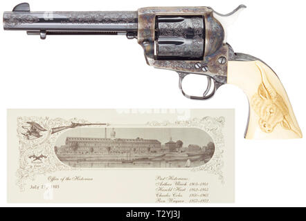 Kleinwaffen, Revolver, Colt Single Action Army Modell 1873 Peacemaker, Kaliber.45, Editorial-Use - Nur Stockfoto