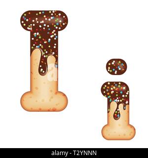 Verlockende Typografie. Font Design. Vereisung schreiben. Süße 3D-donut schreiben Ich glasiert mit Schokolade und Süßigkeiten. Vektor Stock Vektor