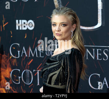 Natalie Dormer besucht HBO Spiel der Throne letzte Saison Premiere in der Radio City Music Hall (Foto von Lew Radin/Pacific Press) Stockfoto