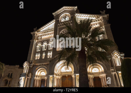 Fassade des Monaco Kathedrale Unserer Lieben Frau makellos Stockfoto