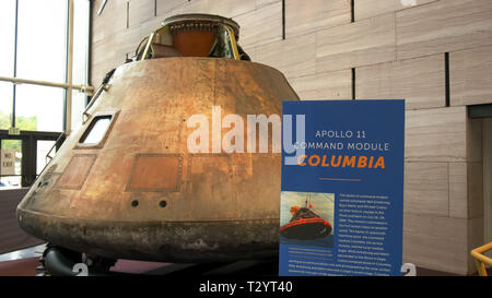 WASHINGTON, DC, USA - 10. SEPTEMBER 2015: Eine Ansicht von der Apollo 11 Befehl Modul in Washington, DC Stockfoto