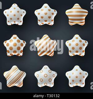 Set Textur Kugel - realistische Symbol. Vector EPS 10. Stock Vektor