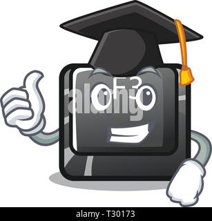 Staffelung der Taste F3 auf der Tastatur zeichen Vector Illustration Stock Vektor