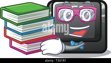Schüler mit Buch f3 Taste auf Cartoon computer vector Abbildung installiert Stock Vektor