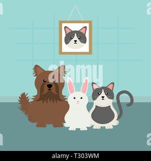 Gruppe von Maskottchen zeichen Vector Illustration Design Stock Vektor