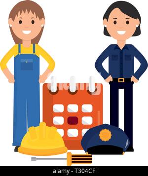 Gruppe von Fachleuten Arbeitnehmer Vector Illustration Design Stock Vektor