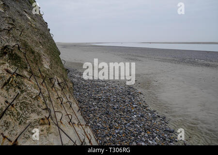 WWII Deutsche Bunker, bleiben der Atlantic Wall, Le Cayeux-sur-Mer, Bucht der Somme, Somme, Haut-de-France, Frankreich Stockfoto