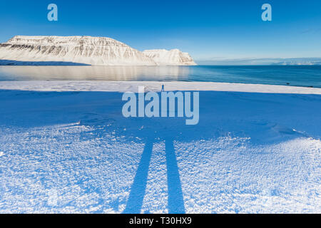 Ísafjarðardjúp Fjord in der Nähe von Ísafjörður in den Westfjorden region, Island Stockfoto