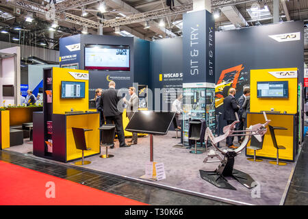 HANNOVER, Deutschland - 02 April 2019: WSCAD zeigt neue Innovationen auf der Hannover Messe. Stockfoto