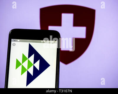 In der Ukraine. 5 Apr, 2019. In diesem Foto Illustration einer Pentair Logo auf einem Smartphone gesehen angezeigt. Quelle: Igor Golovniov/SOPA Images/ZUMA Draht/Alamy leben Nachrichten Stockfoto