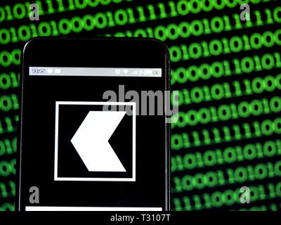 In der Ukraine. 5 Apr, 2019. In diesem Foto Illustration ein Basler Kantonalbank logo gesehen auf einem Smartphone angezeigt. Quelle: Igor Golovniov/SOPA Images/ZUMA Draht/Alamy leben Nachrichten Stockfoto