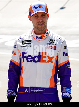 April 5, 2019 - NASCAR Monster Energy Cup Fahrer DENNY HAMLIN am 5. April 2019 an der Bristol Motor Speedway in Bristol, Tennessee Credit: Ed Clemente/ZUMA Draht/Alamy leben Nachrichten Stockfoto