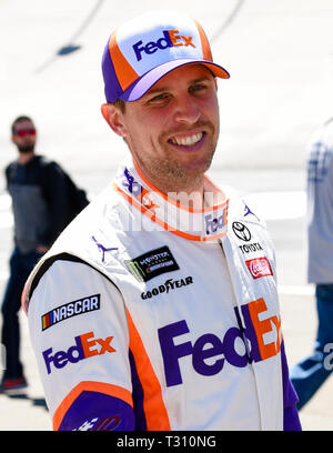 April 5, 2019 - NASCAR Monster Energy Cup Fahrer DENNY HAMLIN am 5. April 2019 an der Bristol Motor Speedway in Bristol, Tennessee Credit: Ed Clemente/ZUMA Draht/Alamy leben Nachrichten Stockfoto