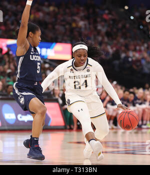 City, Florida, USA. 5 Apr, 2019. MONICA HERNDON | Zeiten. in den abschließenden vier des NCAA Frauen an der Amalie Arena am Freitag, 5. April 2019. Credit: Monica Herndon/Tampa Bay Zeiten/ZUMA Draht/Alamy leben Nachrichten Stockfoto