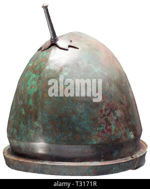 Schutzkleidung, Helme, etruskische Negau Helm, vetulonic Typ, Bronze, 5. Jahrhundert v. Chr., Additional-Rights - Clearance-Info - Not-Available Stockfoto