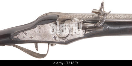 Handfeuerwaffen, Pistolen, wheellock Pistole, rekonstruiert mit alten Teilen, Stil um 1600 Additional-Rights - Clearance-Info - Not-Available Stockfoto