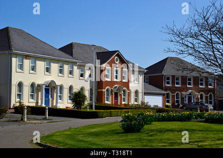 Häuser auf, Aylesbury Watermead, Buckinghamshire, Großbritannien Stockfoto