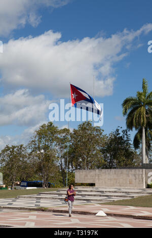 Kubanische Flagge am Che Guevara Monument Santa Clara Cuba Stockfoto