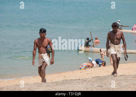 Strand in der Nähe von Leela Hotel, Kovalam, Kerala, Südindien Stockfoto