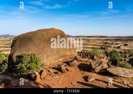 Zu Fuß rund um die historische Stadt Aksum - Äthiopien, Afrika Stockfoto