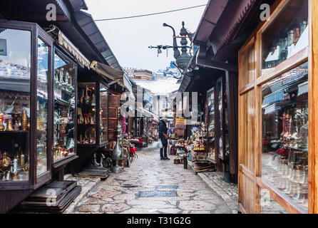 Bascarsija Basar. Türkischen Viertel zentralen Stadt Sarajevo. Bosnien und Herzegowina Stockfoto