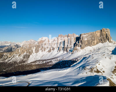 Malerischer Blick auf Lastoi de Formin gipfeln, in Passo Giau, High Alpine Pass in der Nähe von Cortina d'Ampezzo, Dolomiten, Italien Stockfoto