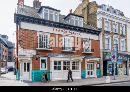 Franco Manca Sauerteig Pizza Restaurant hat sich in den Räumlichkeiten eines geschlossenen öffentlichen Haus in Bromley genommen Stockfoto