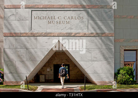 Der Eingang zum Micheal E. Carlos Museum, Emory University, Atlanta Georgia, Antiquitäten, Stockfoto