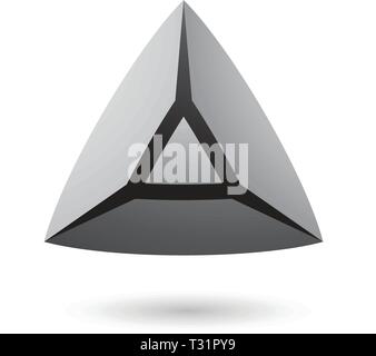 Vector Illustration von Grauen und Bold 3d Pyramide isoliert auf weißem Hintergrund Stock Vektor