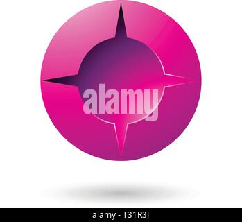 Vector Illustration von Magenta und Bold schattige runde Symbol isoliert auf weißem Hintergrund Stock Vektor