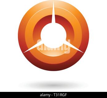 Vector Illustration von Orange glänzend schattierten Kreis isoliert auf weißem Hintergrund Stock Vektor