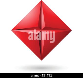 Vector Illustration der rote Diamant Symbol mit einem Stern isoliert auf weißem Hintergrund Stock Vektor