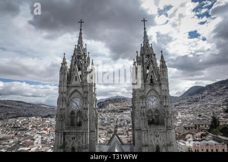 Quito Hauptkirche Abstimmung Nacional Stockfoto