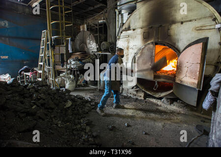 Donmatias, Antioquia, Kolumbien: industrielle Wäscherei, lavanderia Prointex. Stockfoto