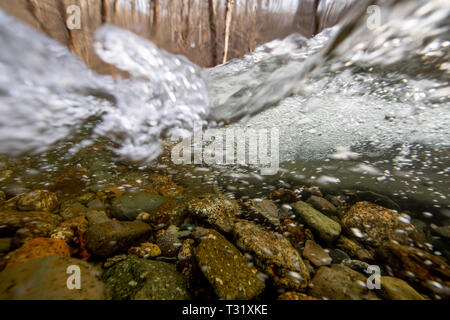 Rapidan River unter Wasser. Shenandoah Nationalpark Stockfoto