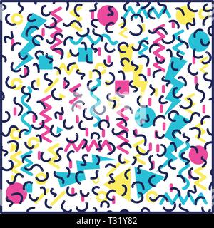 Geometrische Figuren Farben ninetys Muster Stock Vektor